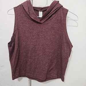 Women's XS Sleeveless Hooded Top - Maroon